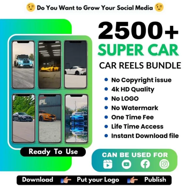 🚗 2500+ Supercar Viral Reels Bundle